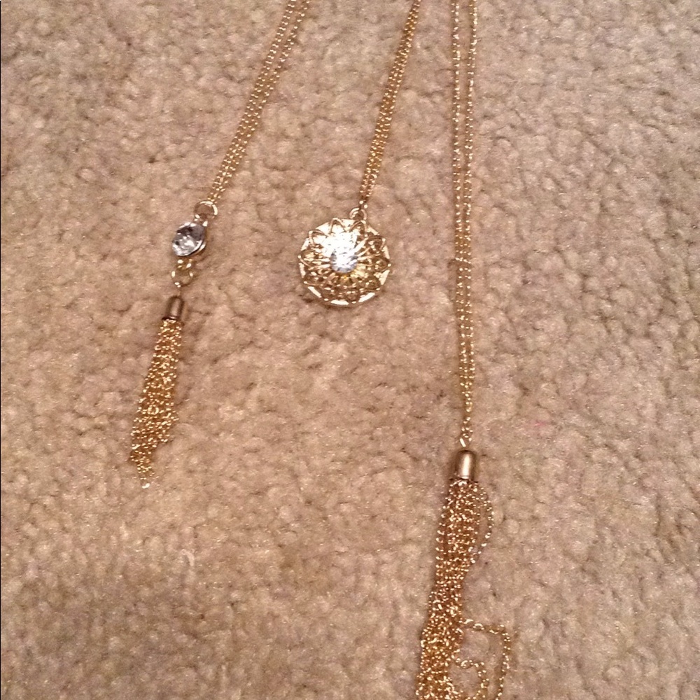 3 in one gold chain flower neckless